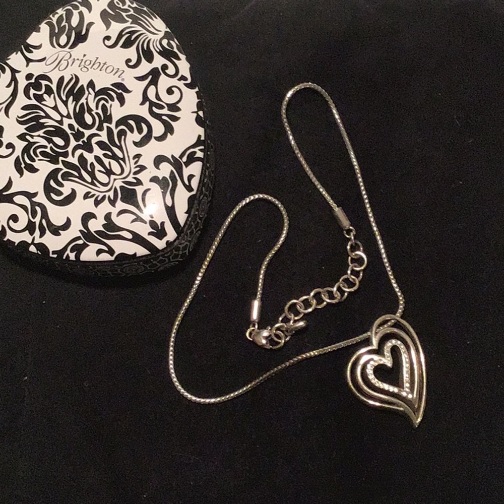 Brighton triple heart necklace with crystals